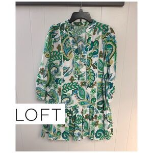 Paisley Split Neck Swing Dress from LOFT.  With white liner.